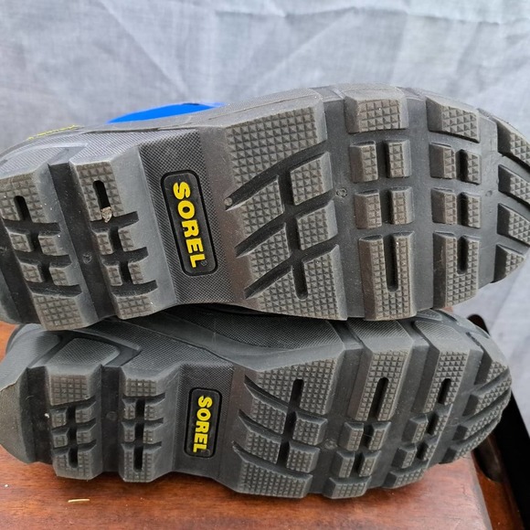 SOREL FLURRY Insulated Winter Boots Color Black Blue Yellow 1855251014 Big Kid 5 - Picture 5 of 8